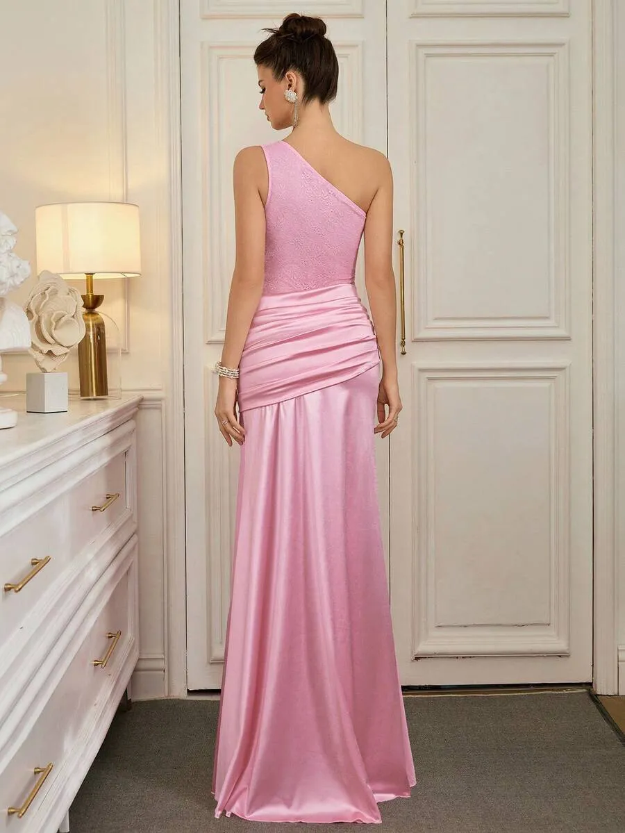 Asymmetrical Lace Mermaid Evening