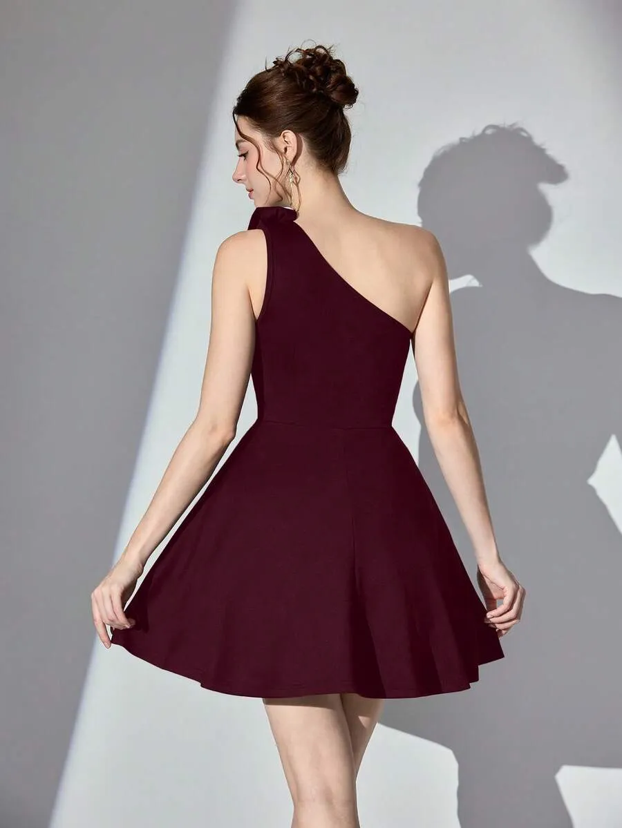 Shoulder Bow Mini Dress